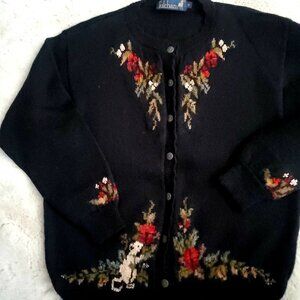 Tulchan Vintage Cardigan Medium 95% Wool Cottagecore